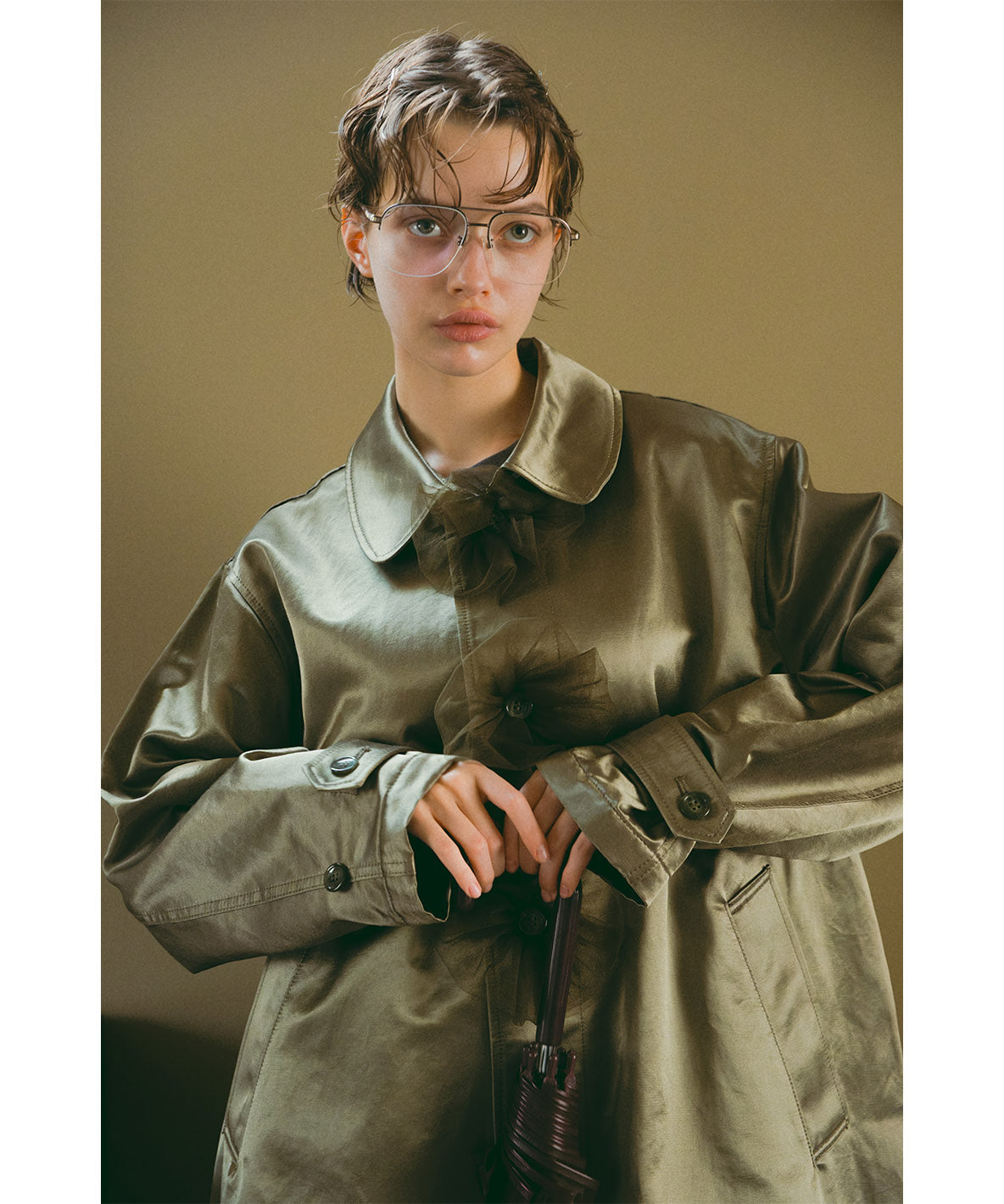 Flower Balmacaan Coat