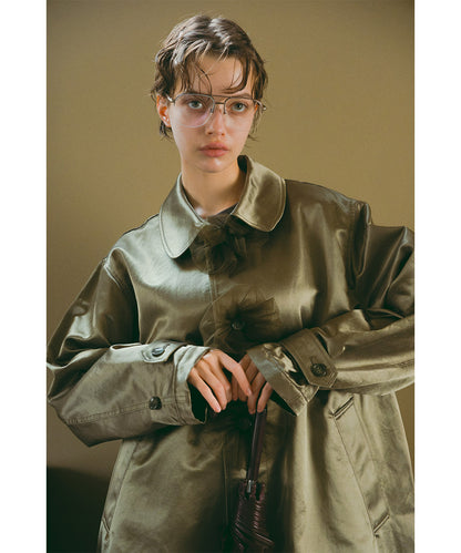 Flower Balmacaan Coat