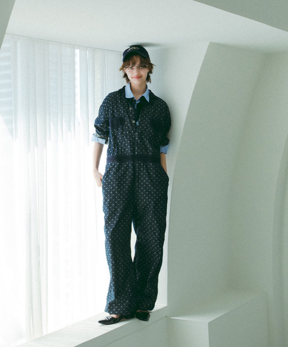 Polca Dot Denim Work Overalls