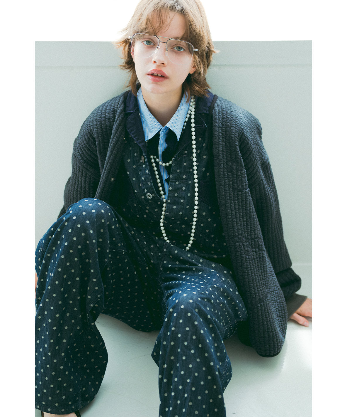 Polca Dot Denim Work Overalls