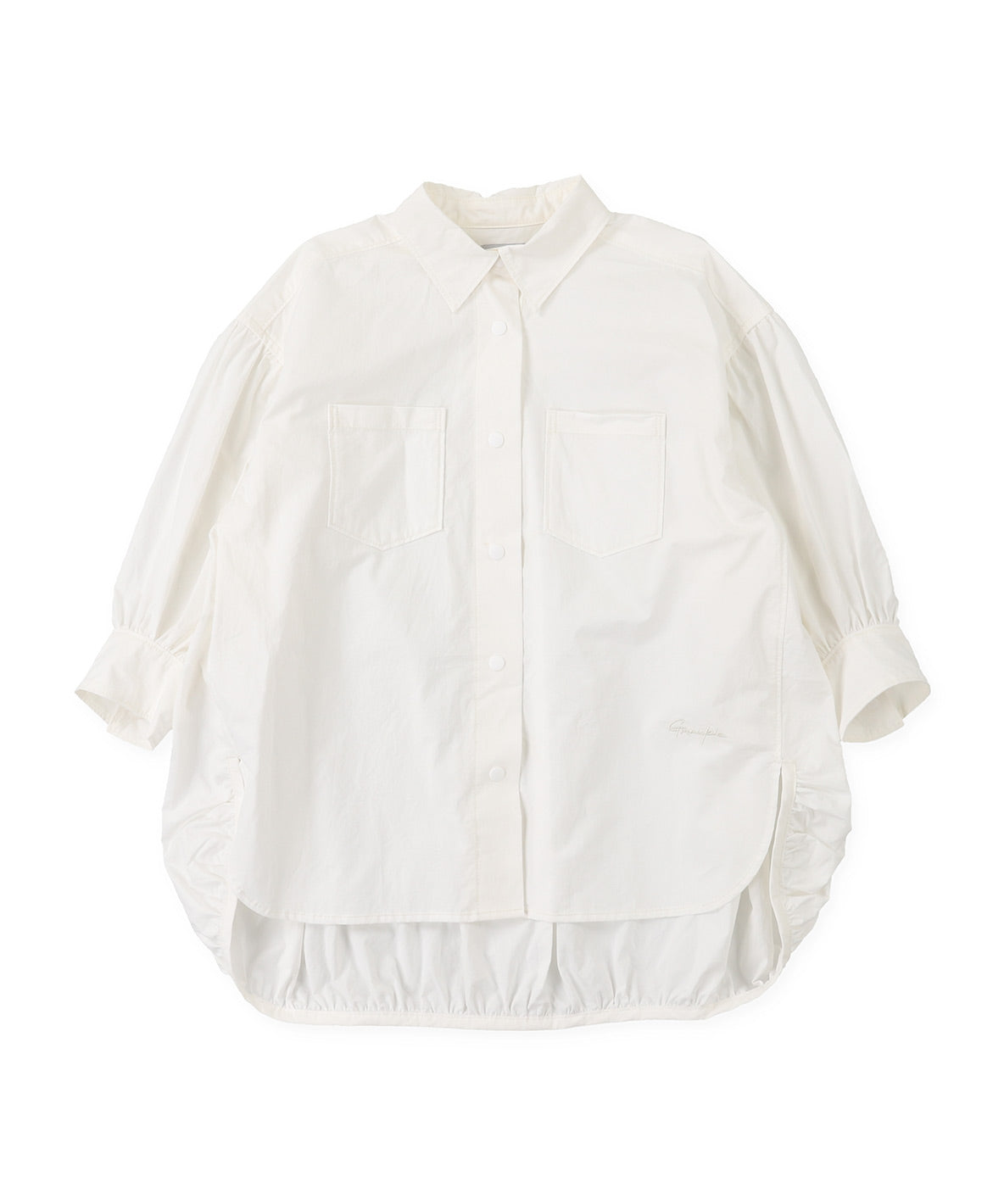 Typewriter Cloth Long Ballooned Shirt
