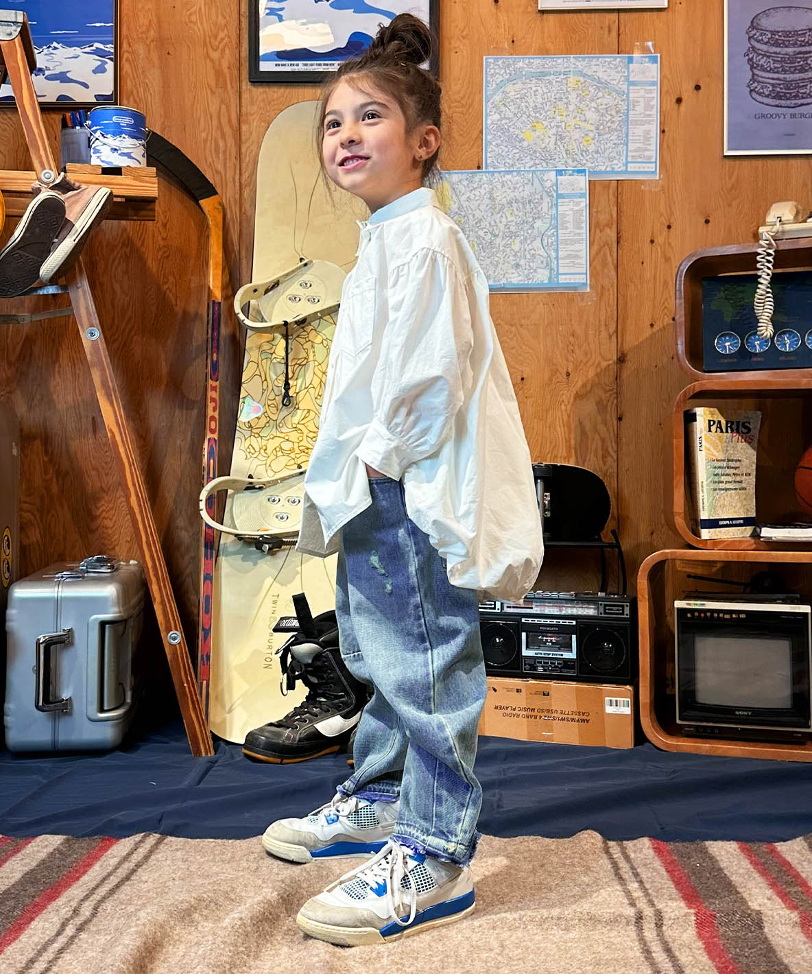 Typewriter Cloth Long Ballooned Shirt