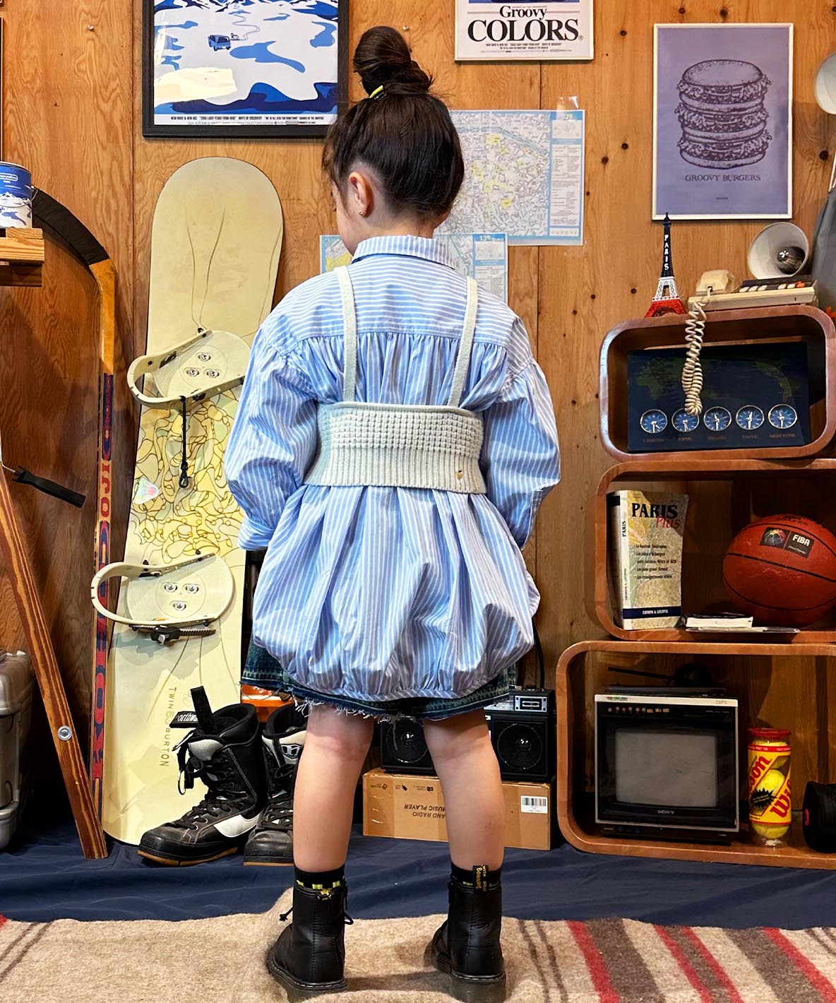 Typewriter Cloth Long Ballooned Shirt