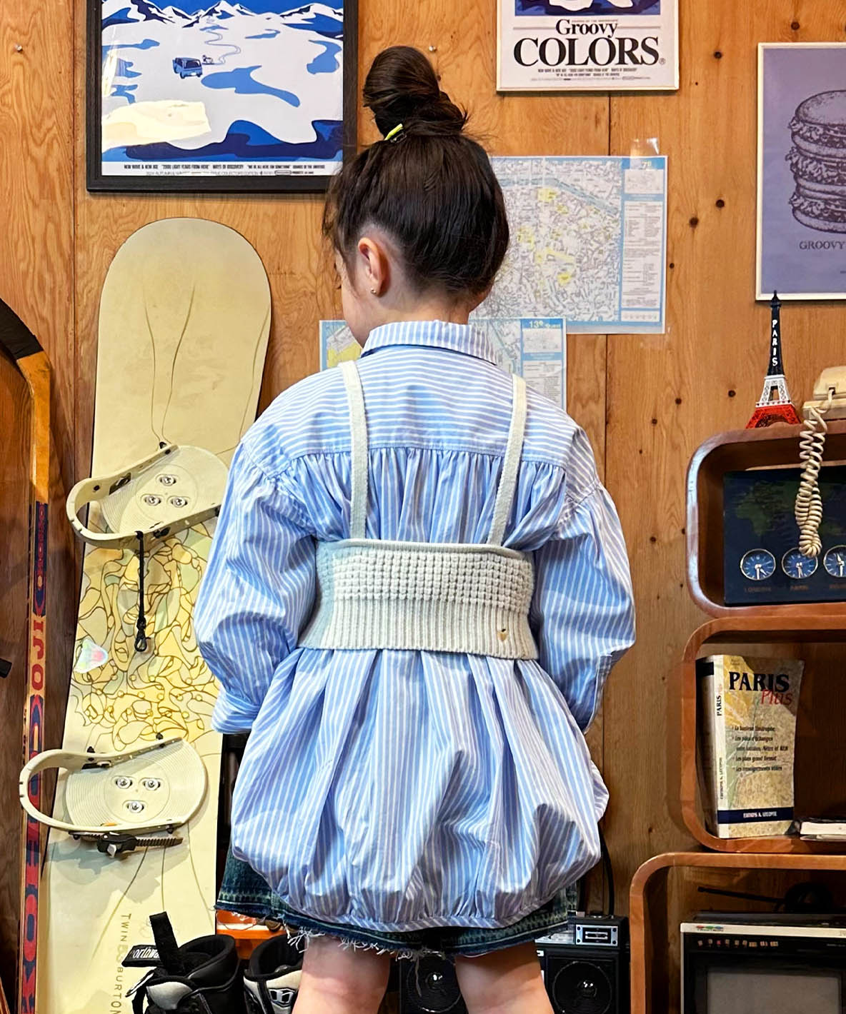 Typewriter Cloth Long Ballooned Shirt