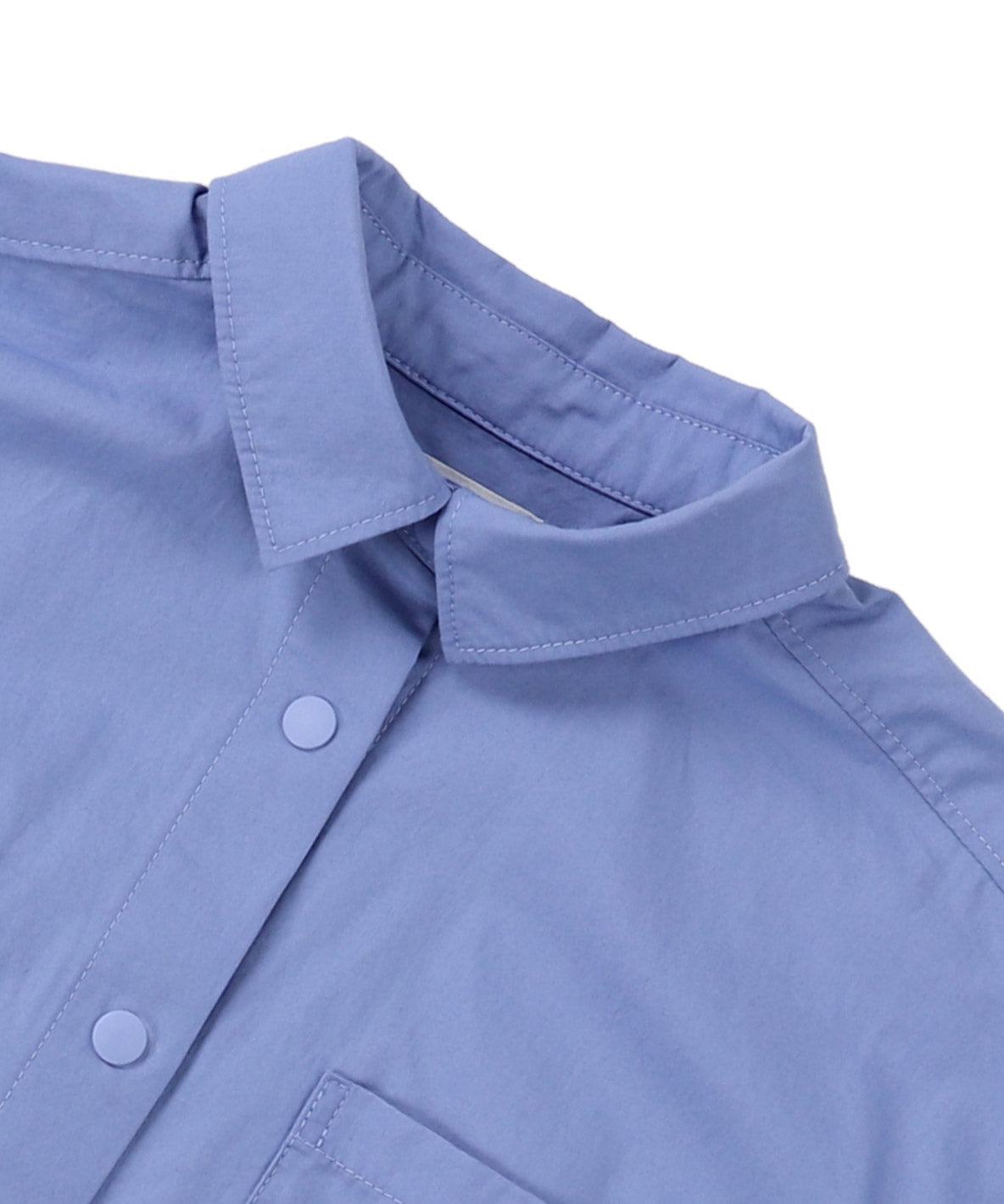 Broadcloth Gathered-sleeve Long Shirt