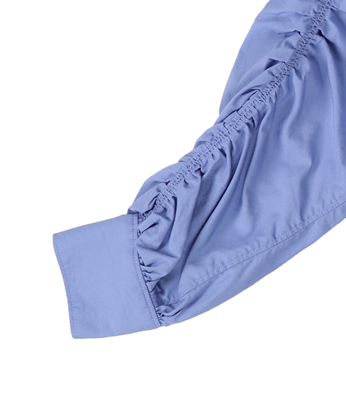 Broadcloth Gathered-sleeve Long Shirt