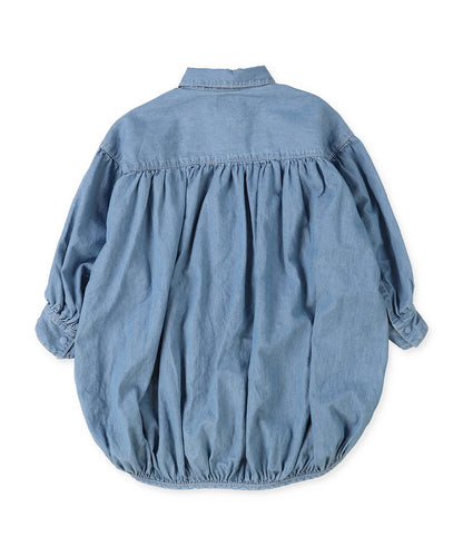 Denim Balloon Silhouette Shirt