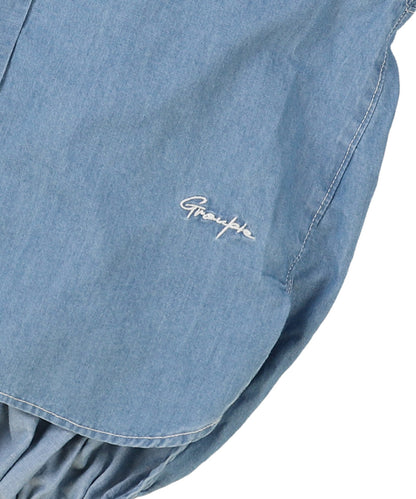Denim Balloon Silhouette Shirt