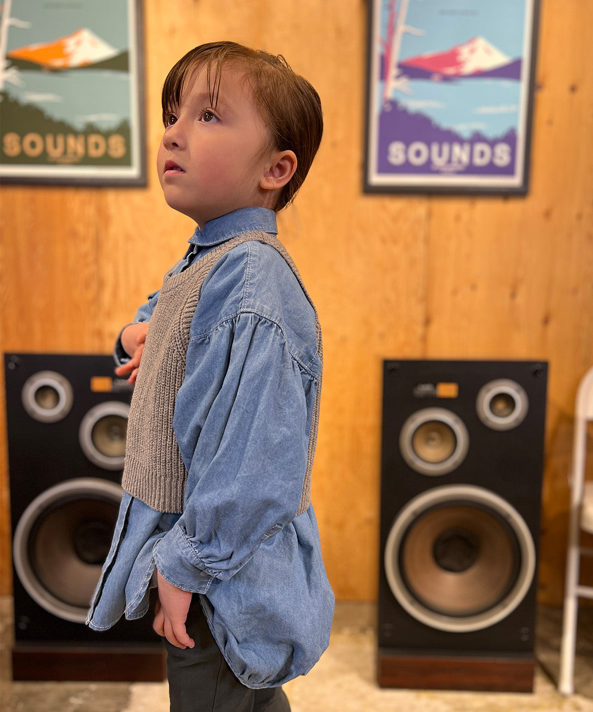 Denim Balloon Silhouette Shirt