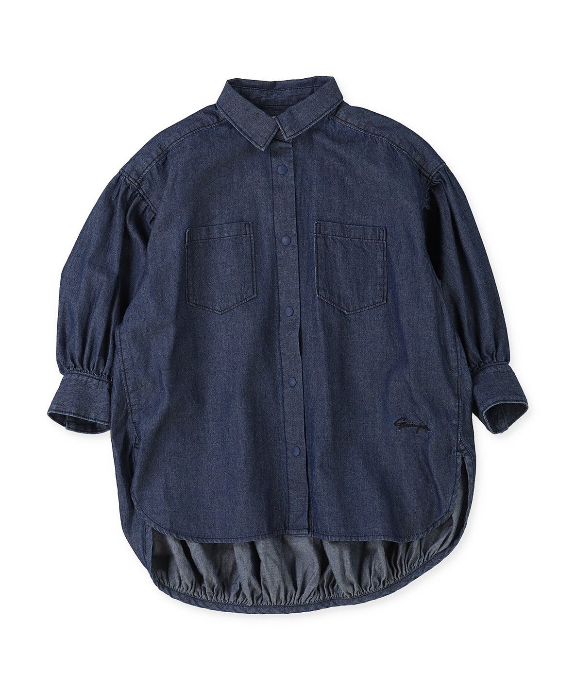 Denim Balloon Silhouette Shirt