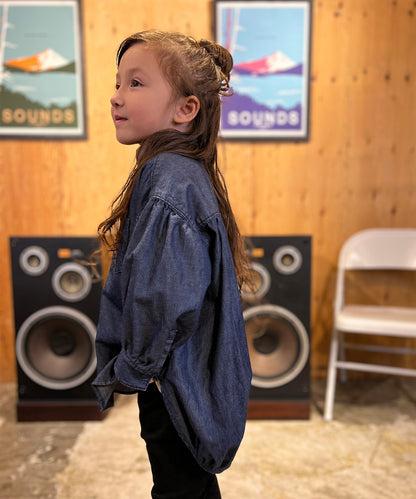 Denim Balloon Silhouette Shirt