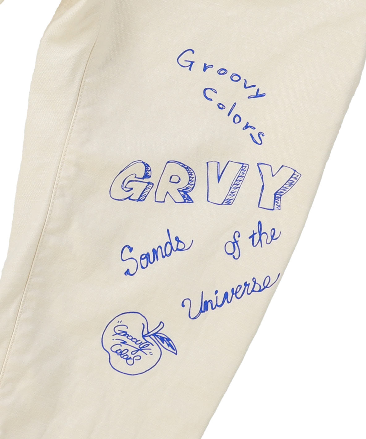 Back Satin Graffiti Cocoon Silhouette Pants