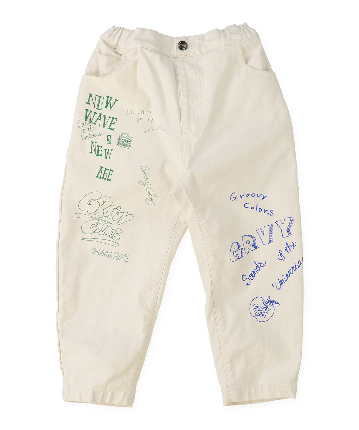 Back Satin Graffiti Cocoon Silhouette Pants