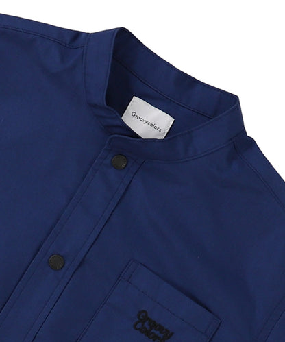 Broadcloth Band Collar Shirt