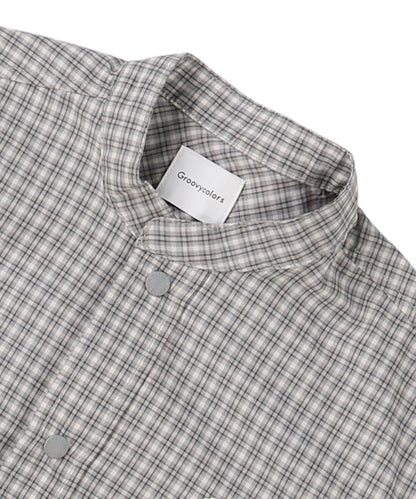 Mini Plaid BUDDY Band Collar Shirt