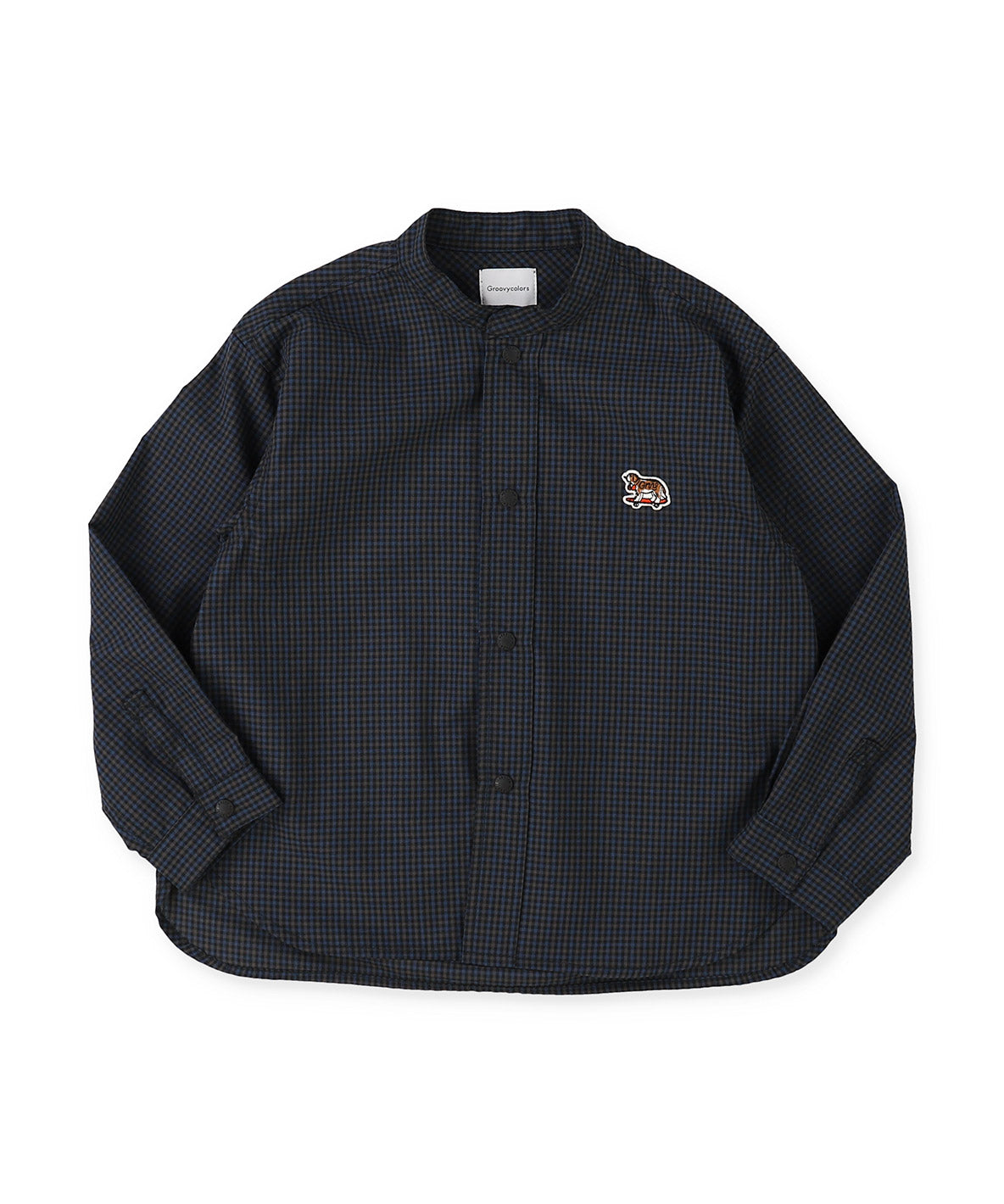 Mini Plaid BUDDY Band Collar Shirt