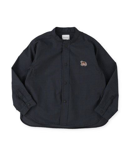 Mini Plaid BUDDY Band Collar Shirt
