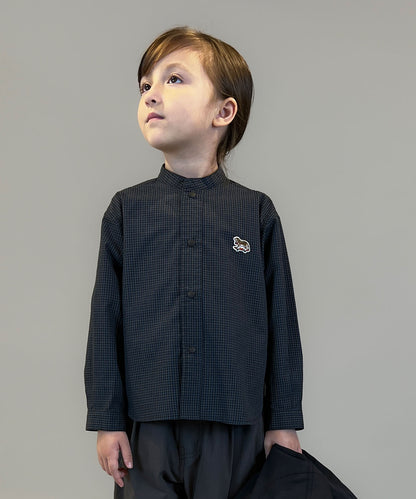Mini Plaid BUDDY Band Collar Shirt