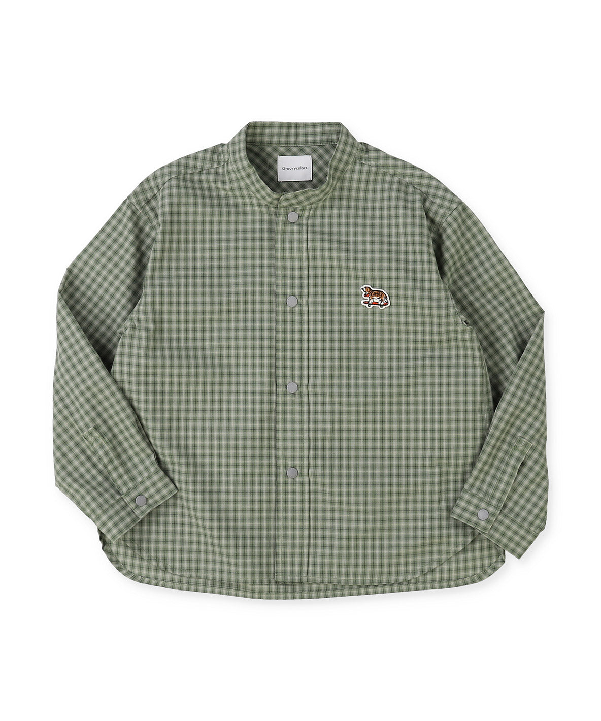 Mini Plaid BUDDY Band Collar Shirt