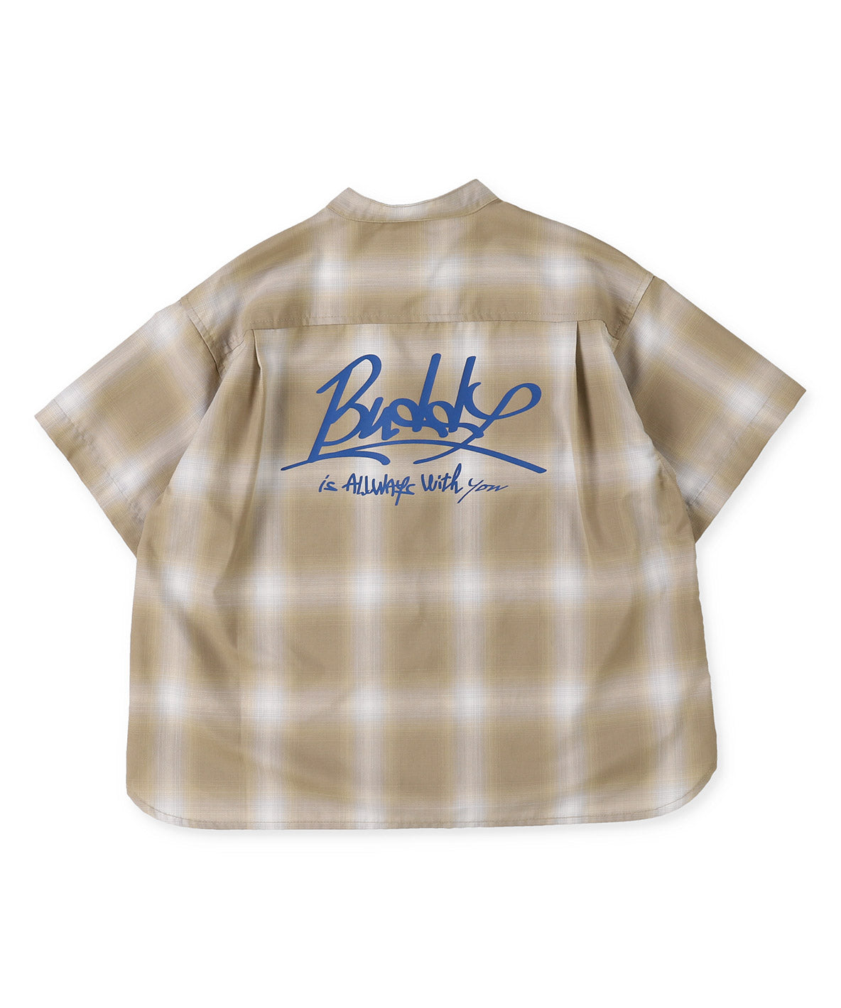 Ombrecheck Band Collar Shirt