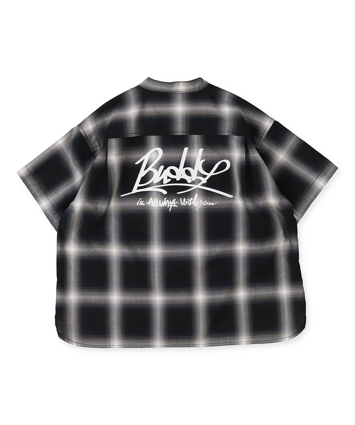 Ombrecheck Band Collar Shirt