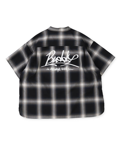 Ombrecheck Band Collar Shirt