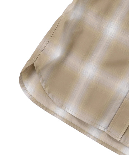 Ombrecheck Band Collar Shirt