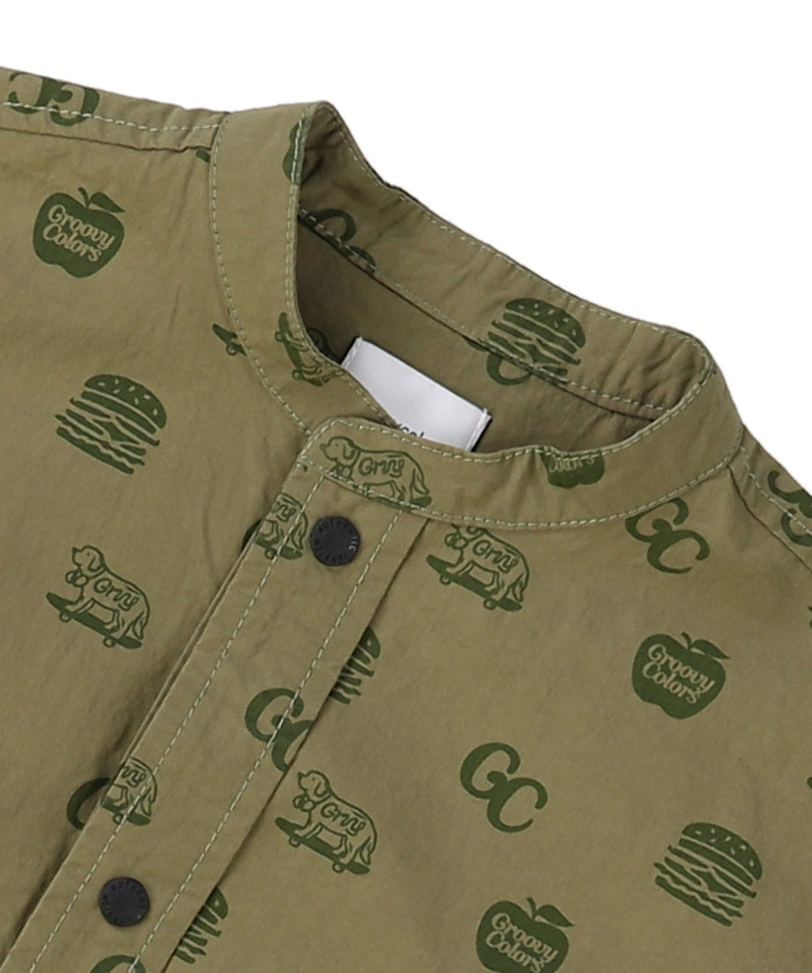GC Patterned Band Collar Shirt