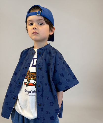 GC Patterned Band Collar Shirt