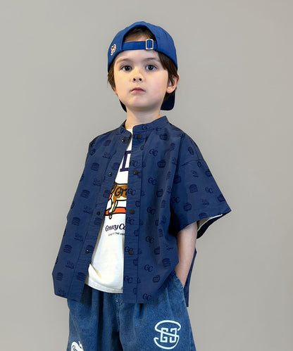 GC Patterned Band Collar Shirt