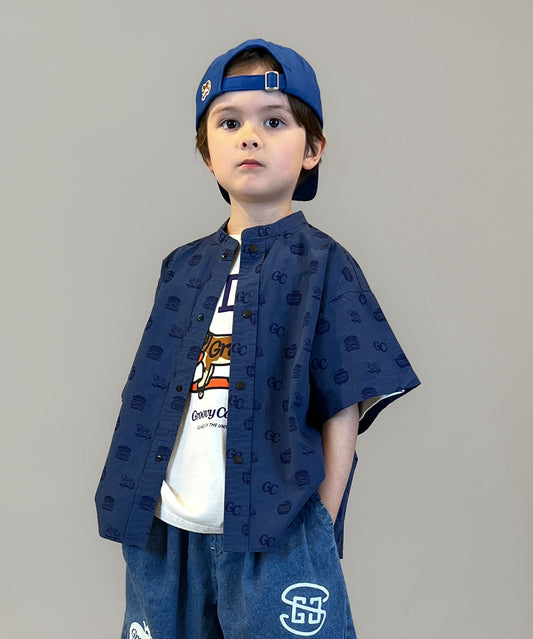 GC Patterned Band Collar Shirt