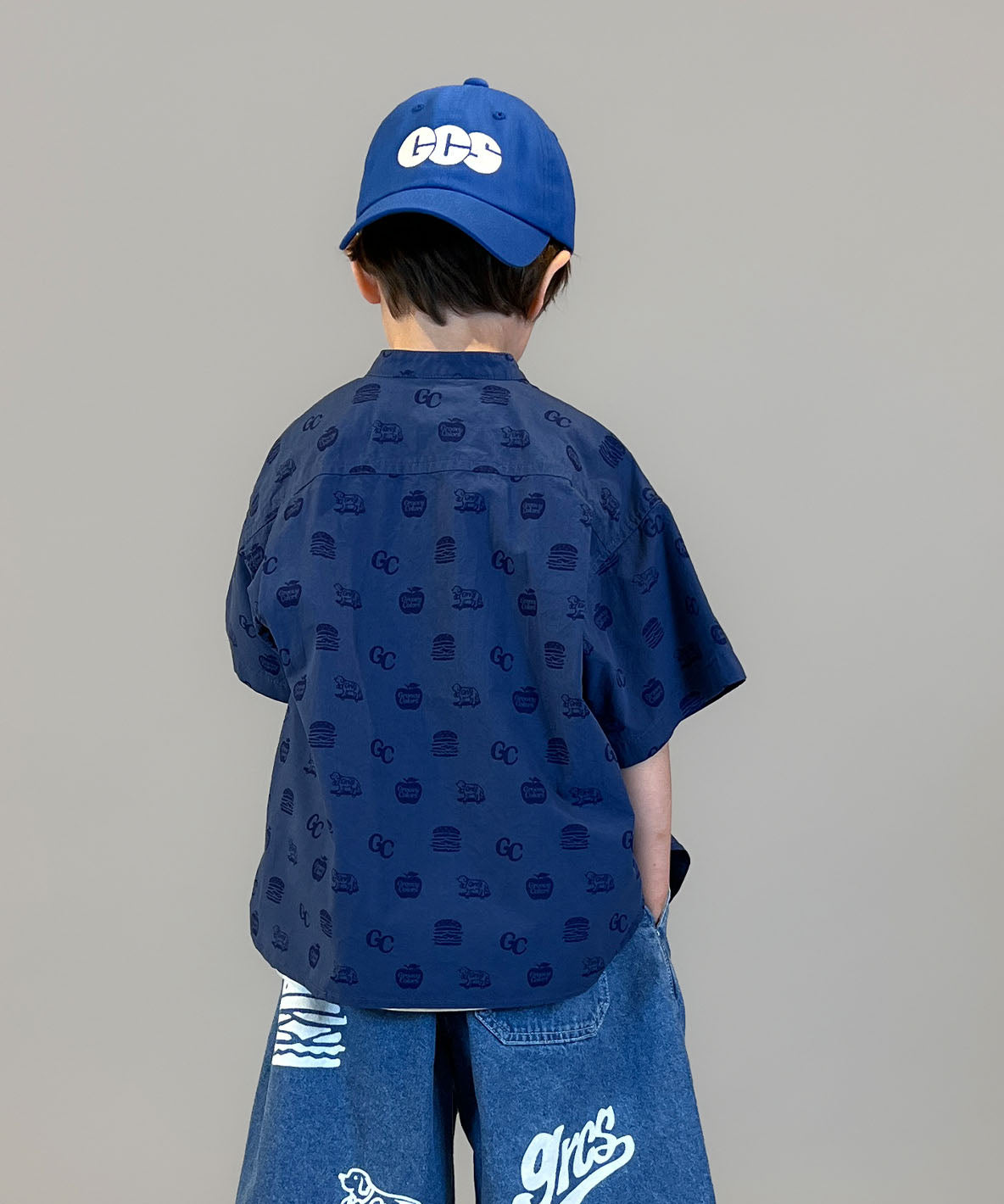 GC Patterned Band Collar Shirt