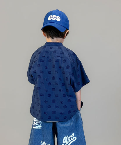 GC Patterned Band Collar Shirt