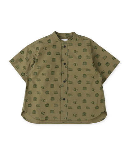 GC Patterned Band Collar Shirt
