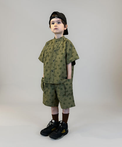 GC Patterned Band Collar Shirt