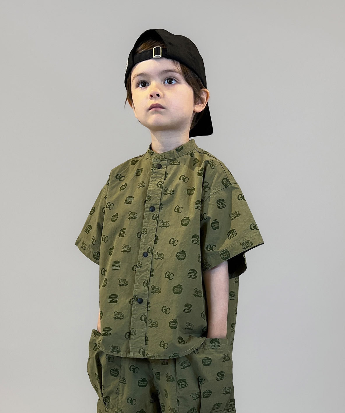 GC Patterned Band Collar Shirt