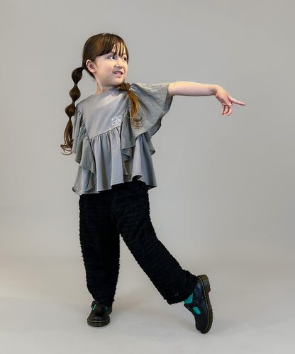 Sheer Shaggy Jacquard Long Pants