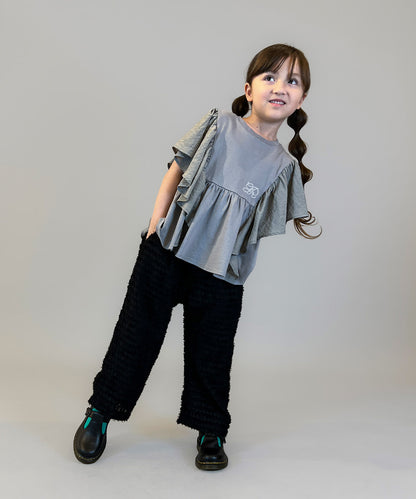 Sheer Shaggy Jacquard Long Pants