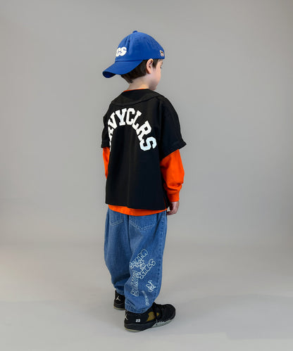 8oz Denim Graffiti Ballooned Long Pants
