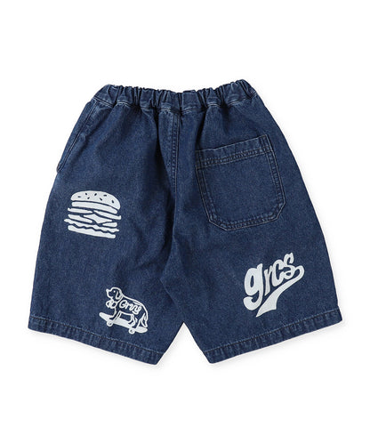 8oz Denim Graffiti Twisted Shorts
