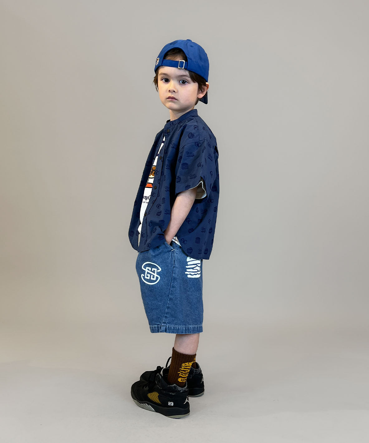 8oz Denim Graffiti Twisted Shorts