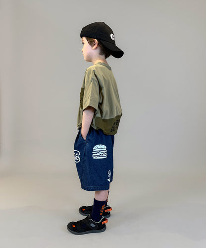 8oz Denim Graffiti Twisted Shorts