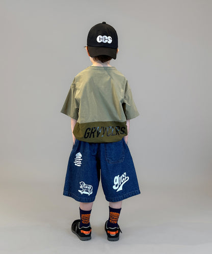 8oz Denim Graffiti Twisted Shorts