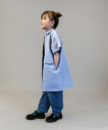 Striped Knee Length Shirt Dress