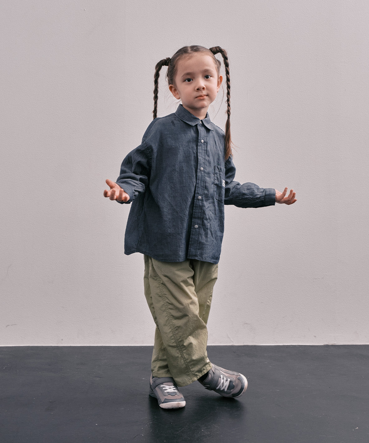 Indigo Sheer Denim Wide Shirt