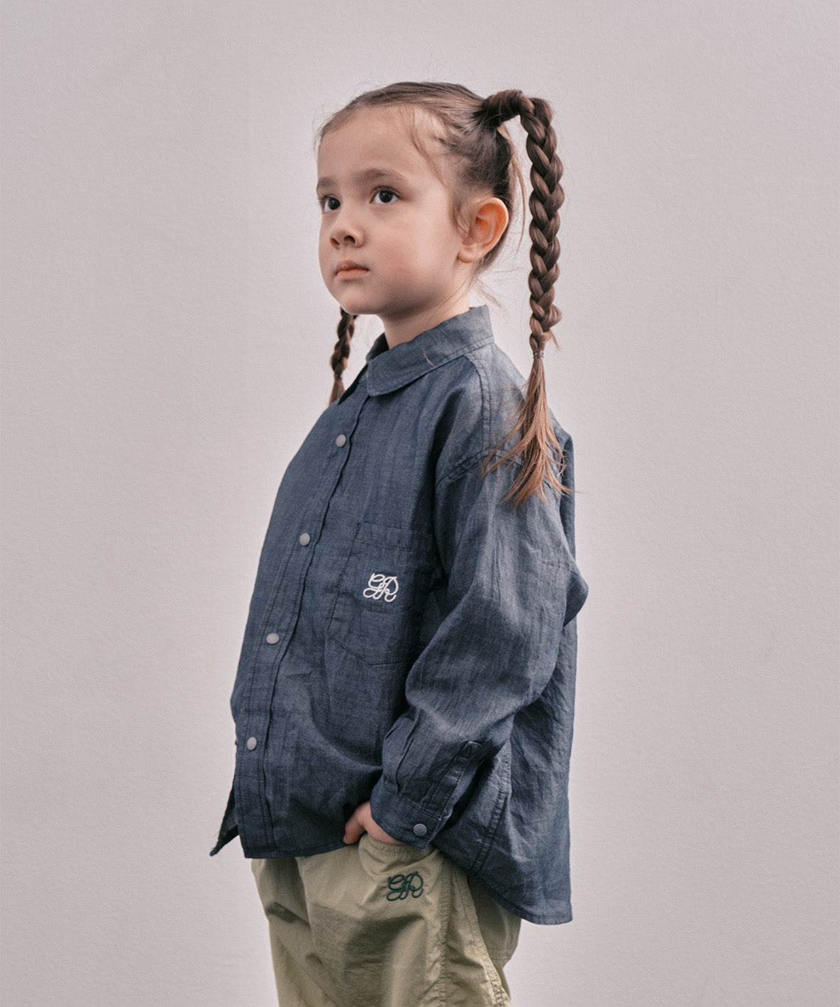 Indigo Sheer Denim Wide Shirt