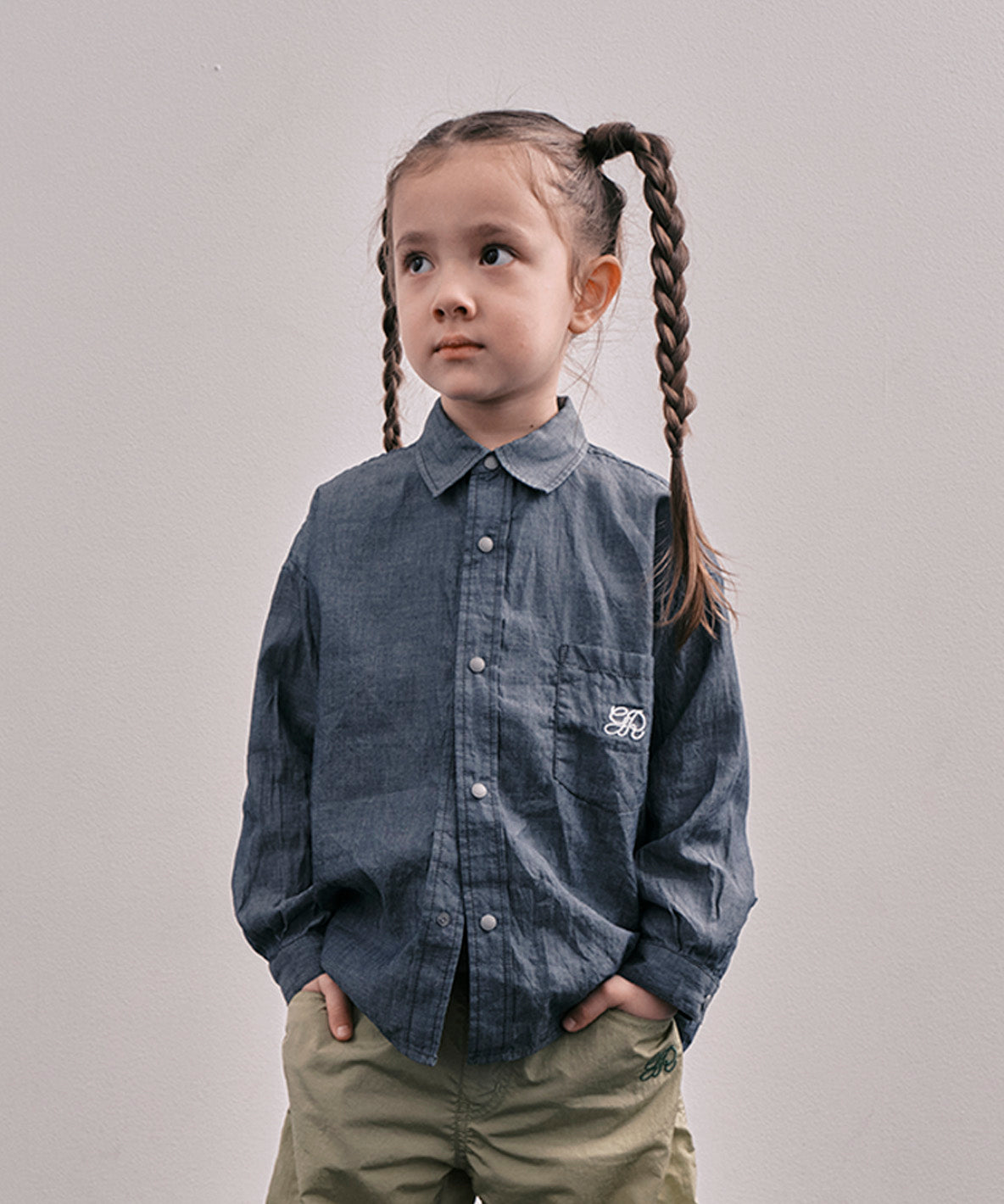 Indigo Sheer Denim Wide Shirt