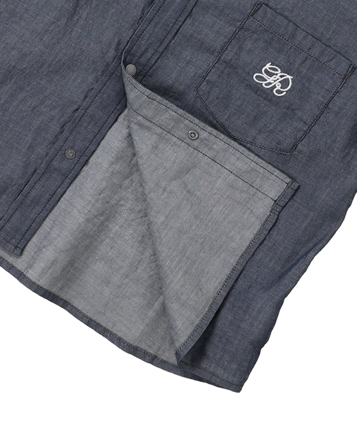 Indigo Sheer Denim Wide Shirt