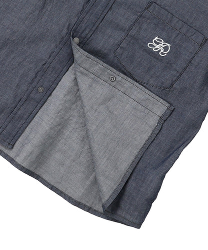 Indigo Sheer Denim Wide Shirt