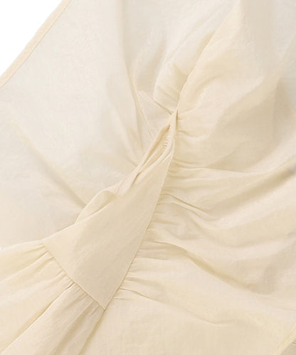 Ripstopped Sheer Taffeta Butterfly Sleeve Blouse